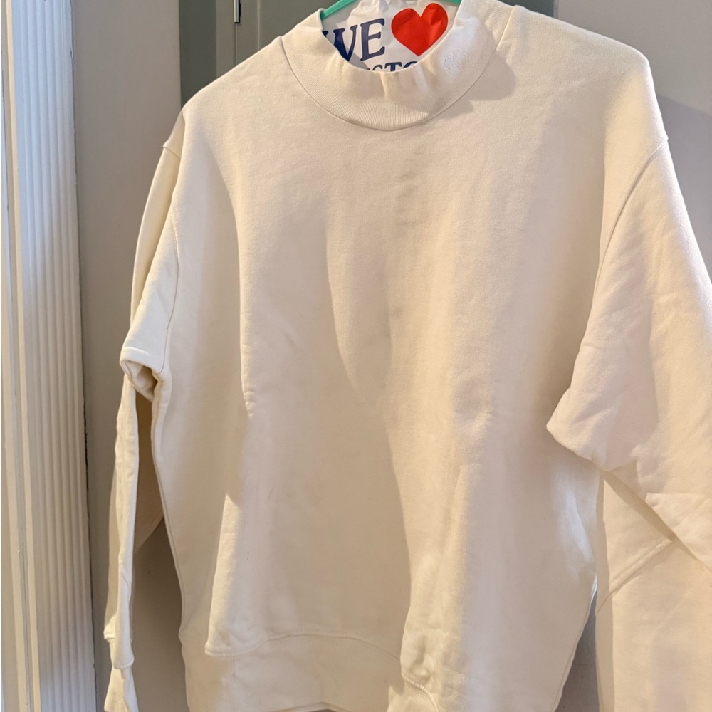 Anine Bing Cream Mock Neck Sweater